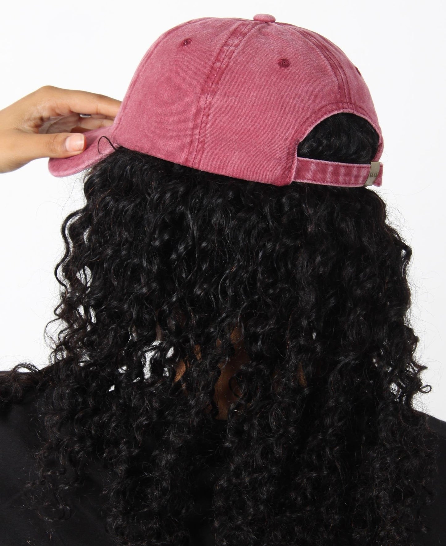 Wash Denim Unisex Peak Cap - Maroon