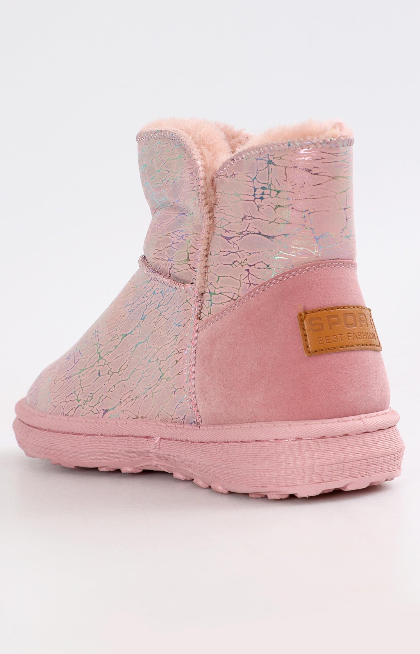 Ladies Fluff Boots - Pink