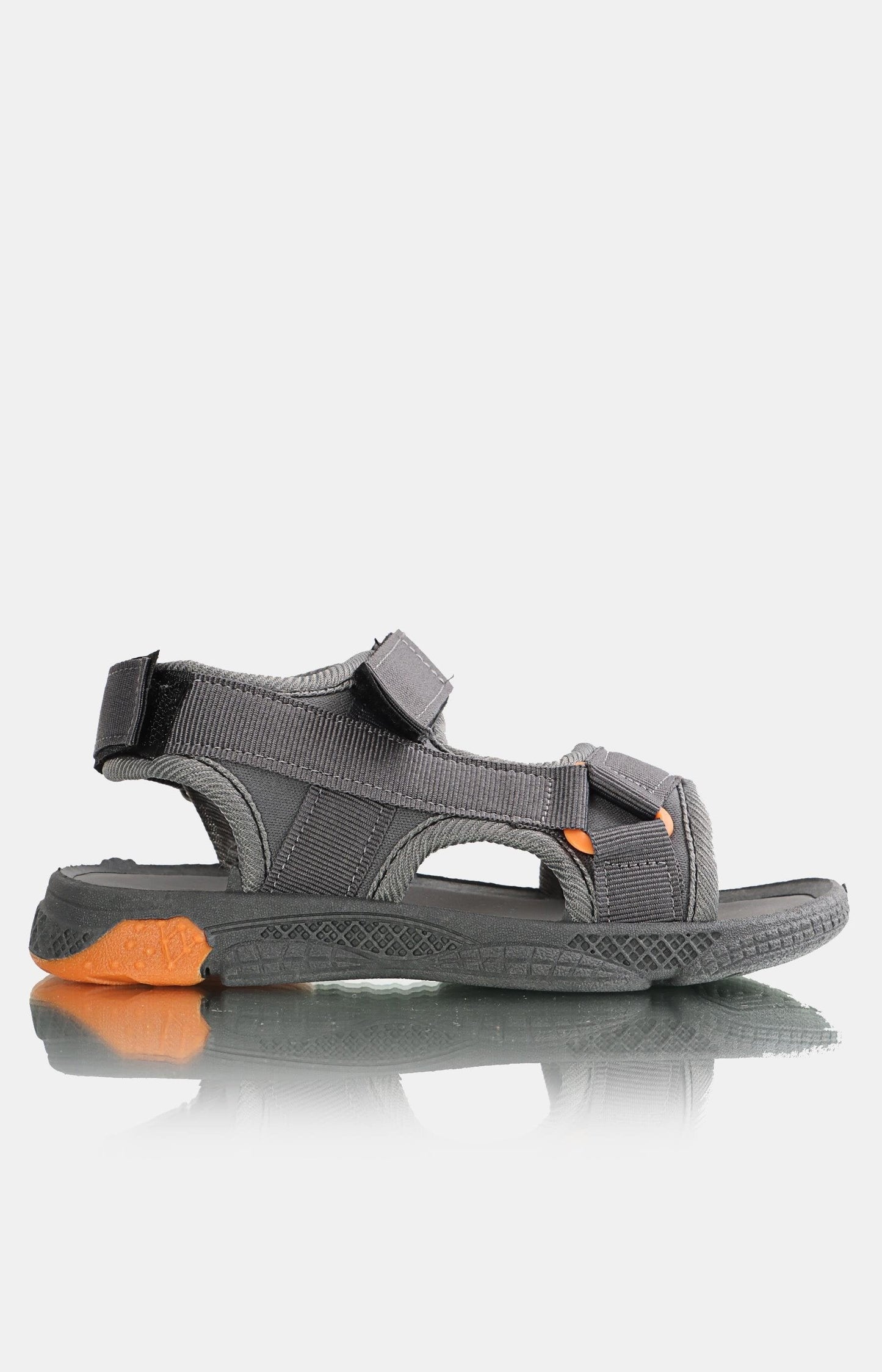 Boys Velcro Sandals - Grey-Orange