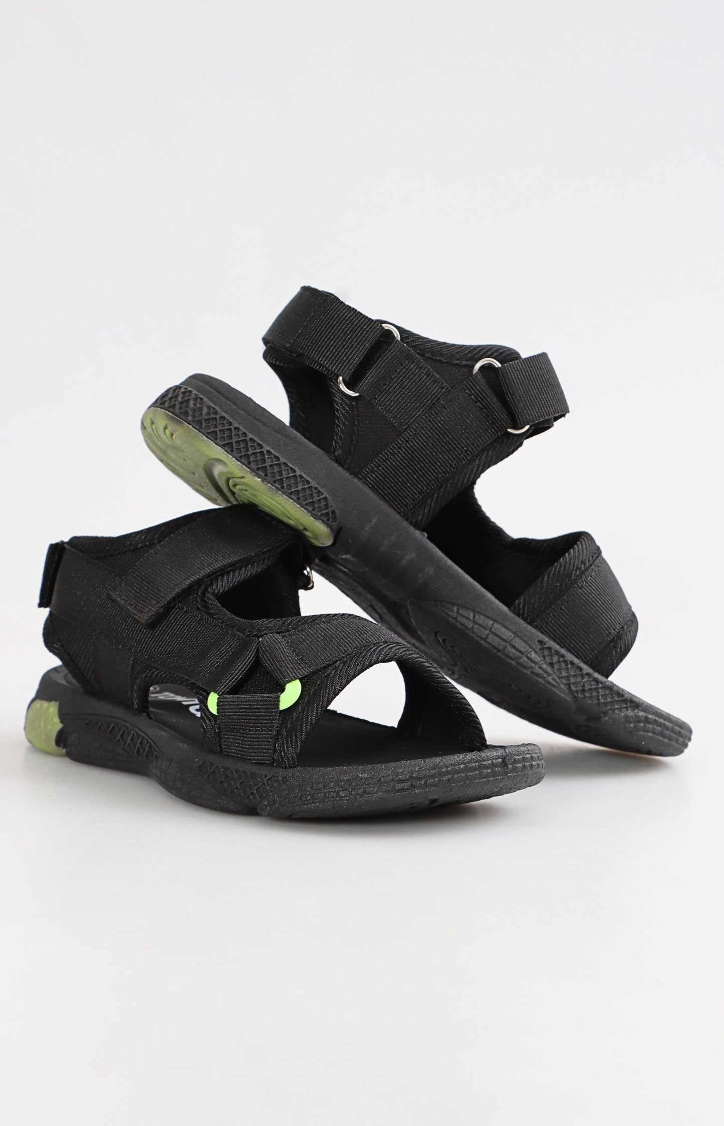 Boys Velcro Sandals - Black-Green