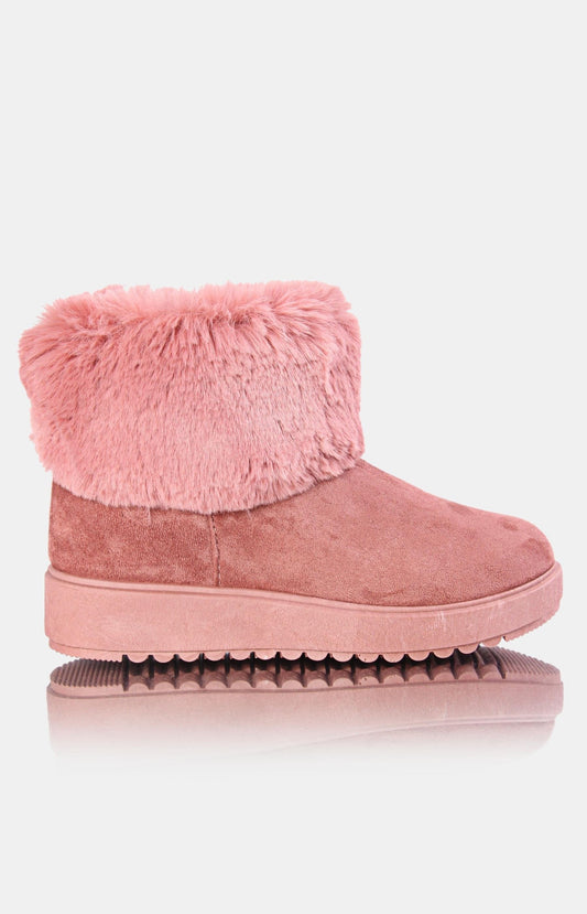 Ladies' Fluff Ankle Boots - Mink