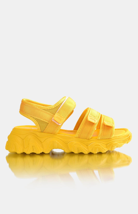 Ladies Velcro Strap Sandals - Mustard