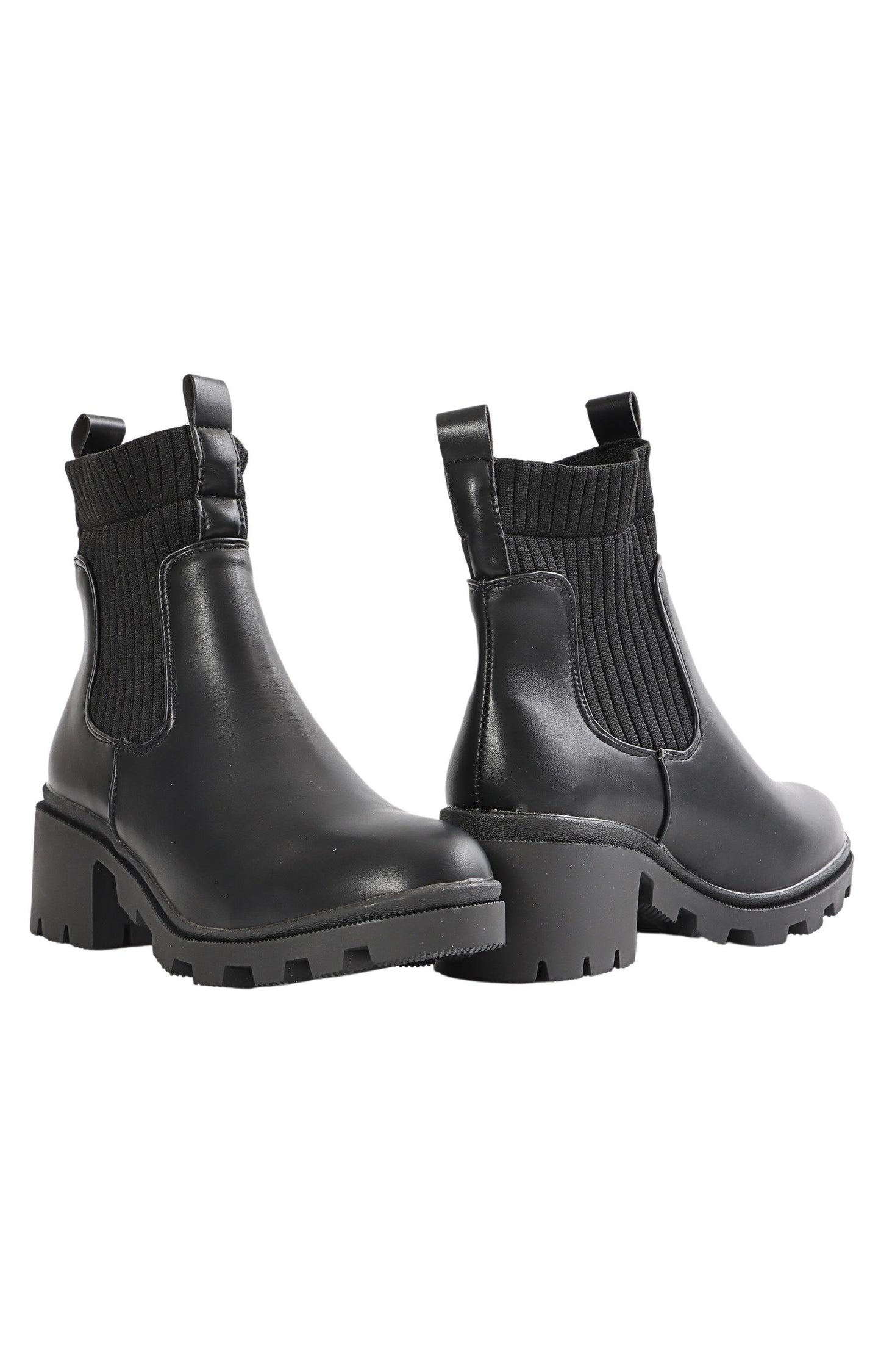 Ladies Chunky Combat Boots - Black